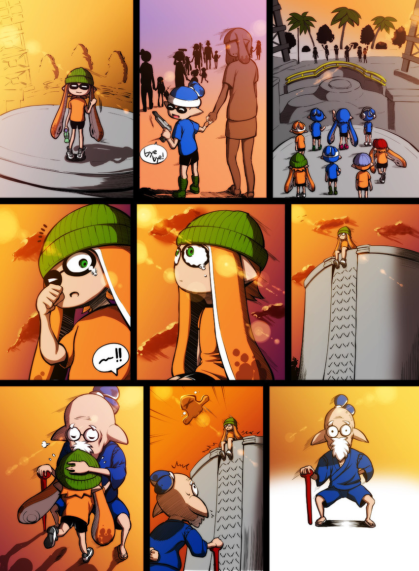 inkling player character, inkling girl, and inkling boy (splatoon and 1 more) drawn by yoshida_inuhito