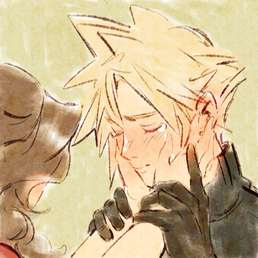 cloud strife and aerith gainsborough (final fantasy and 3 more) drawn by mmariesr