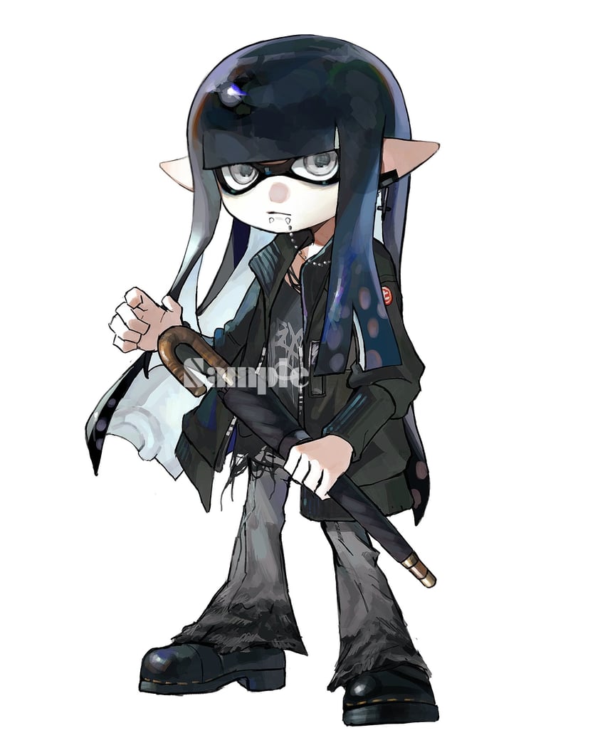 inkling player character and inkling girl (splatoon) drawn by miko_(15476997)
