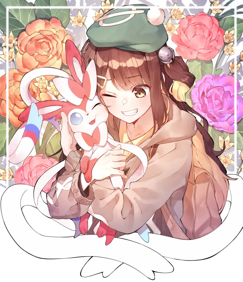gloria and sylveon (pokemon and 1 more) drawn by ekta