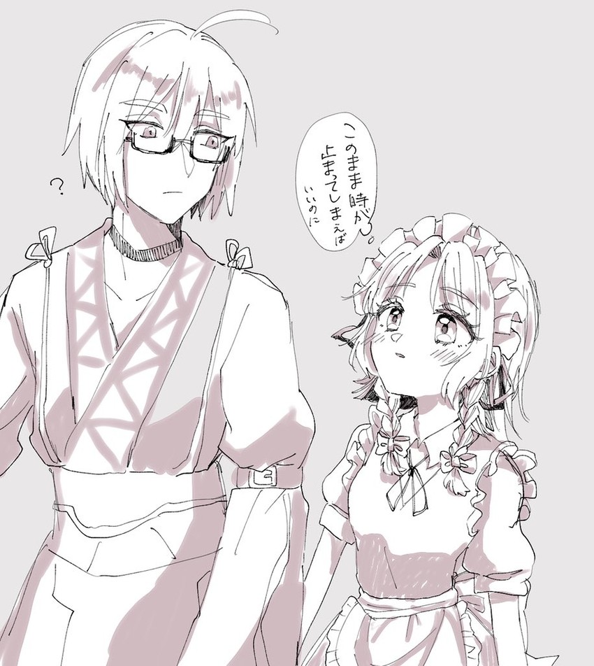 izayoi sakuya and morichika rinnosuke (touhou) drawn by isshi_(0427yuigamu)