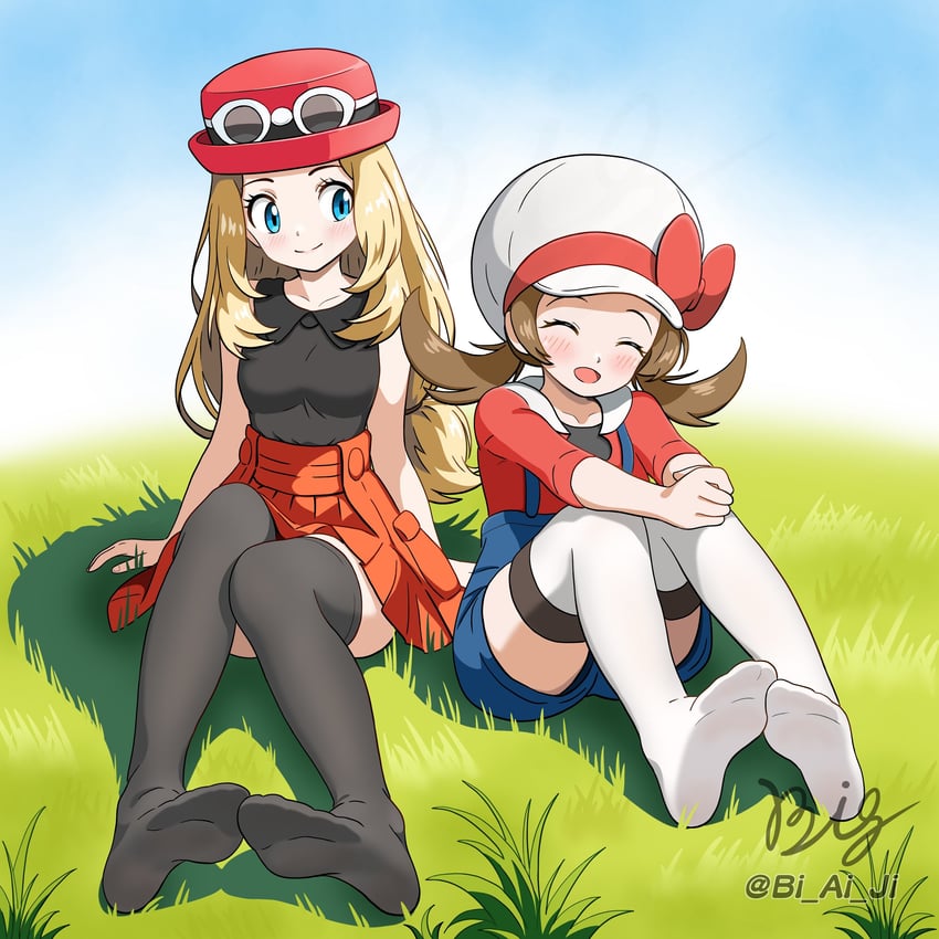 serena and lyra (pokemon and 2 more) drawn by bi_ai_ji