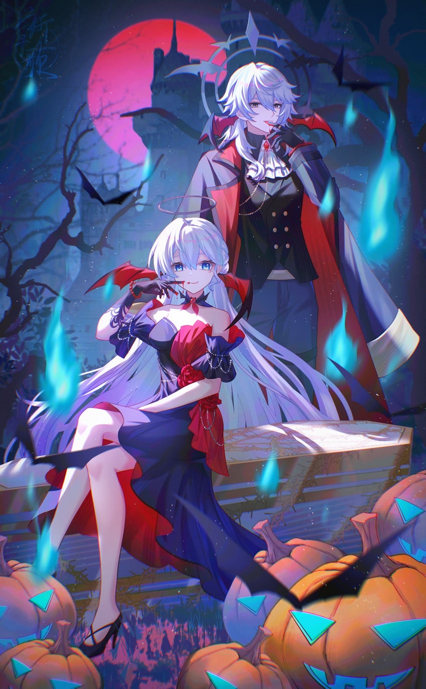 robin and sunday (honkai and 1 more) drawn by aqinorz