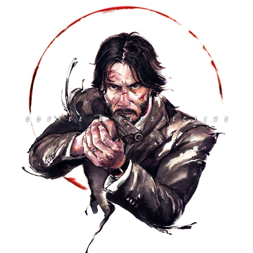 john wick and keanu reeves (john wick) drawn by mar-c!