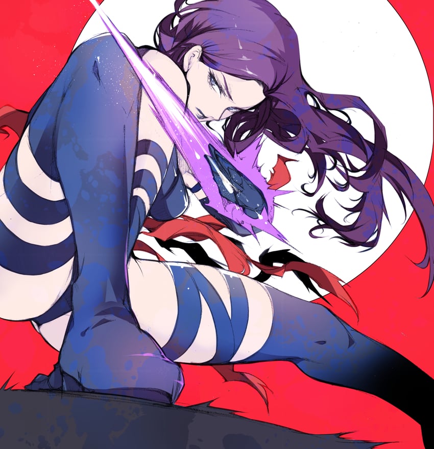 psylocke (marvel and 2 more) drawn by ichizen_(o_tori)