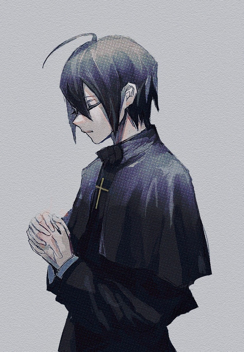 saihara shuichi (danganronpa and 1 more) drawn by haji_(shame_3800)