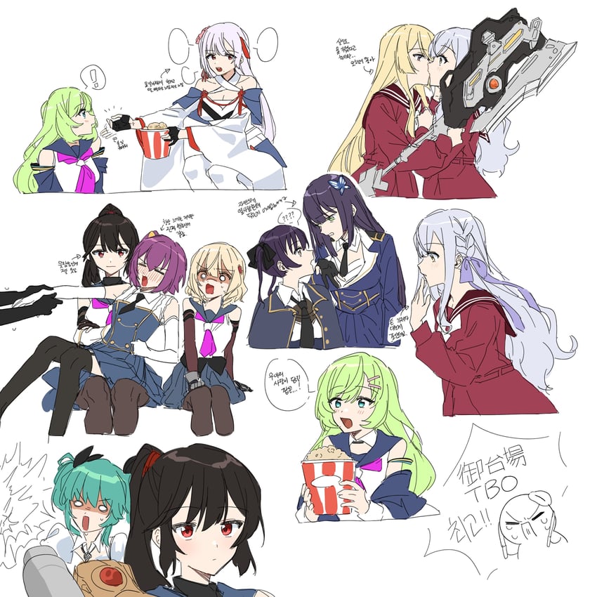 kon kanaho, funada kiito, miyagawa takane, funada ui, hishida haru, and 6 more (assault lily) drawn by danji_bang