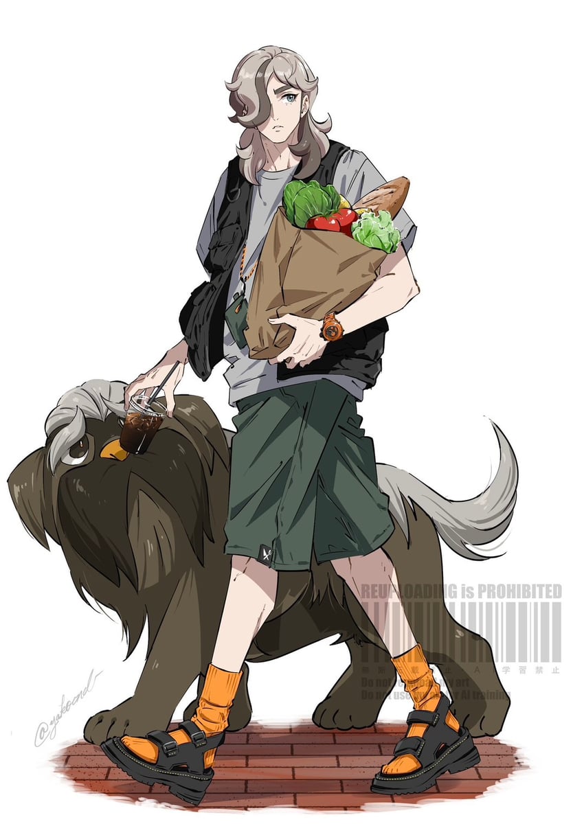 arven and mabosstiff (pokemon and 1 more) drawn by yakoend