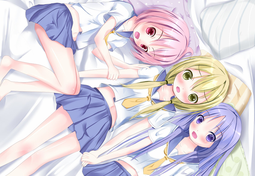 ichii yui, hinata yukari, and nonohara yuzuko (yuyushiki) drawn by natuna_natu