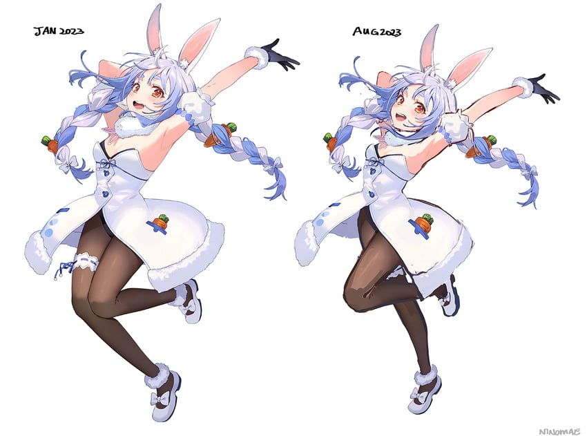 usada pekora and don-chan (hololive) drawn by ninomae_ina'nis_(artist)