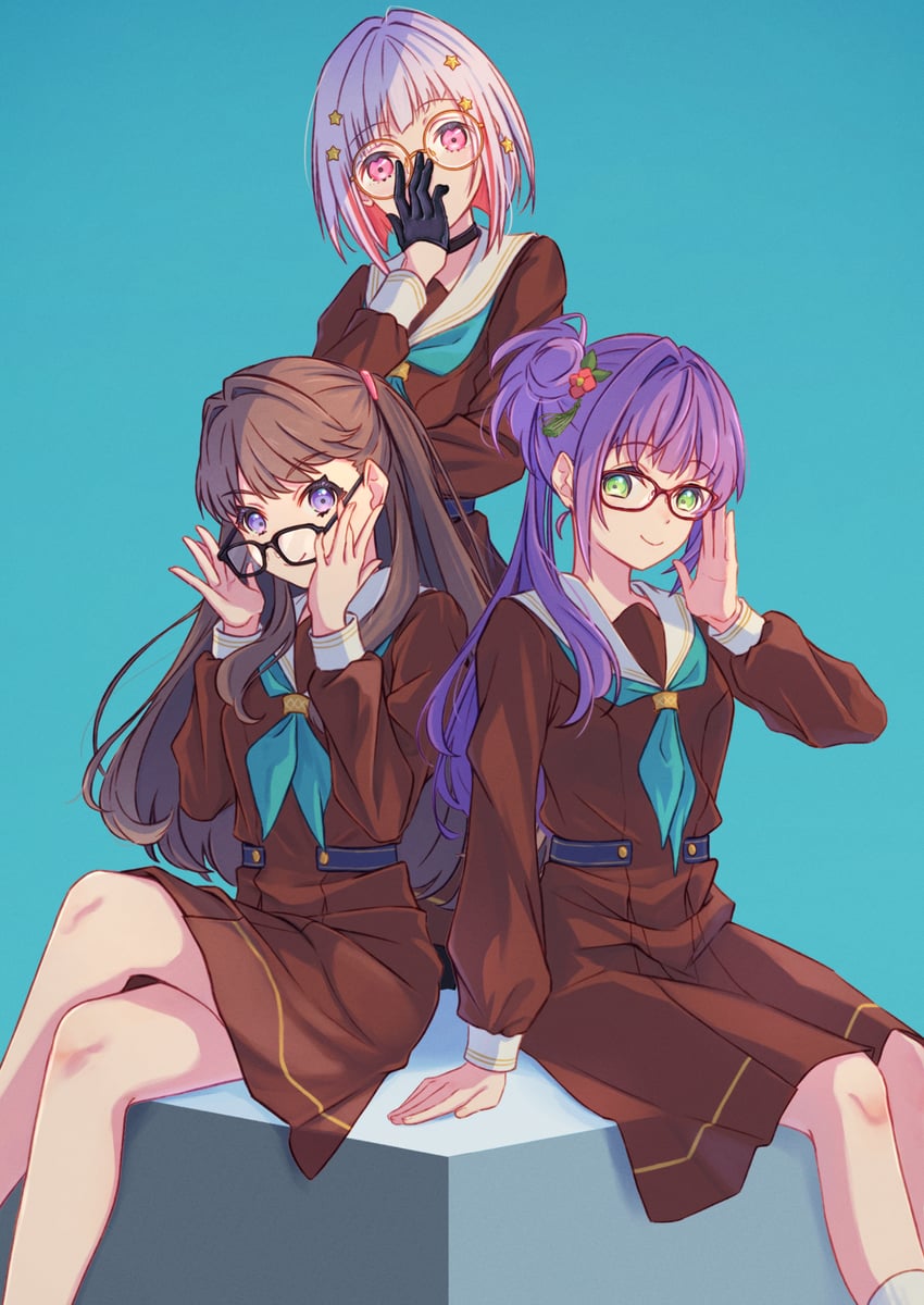 fujishima megumi, otomune kozue, and yugiri tsuzuri (love live! and 1 more) drawn by macken666