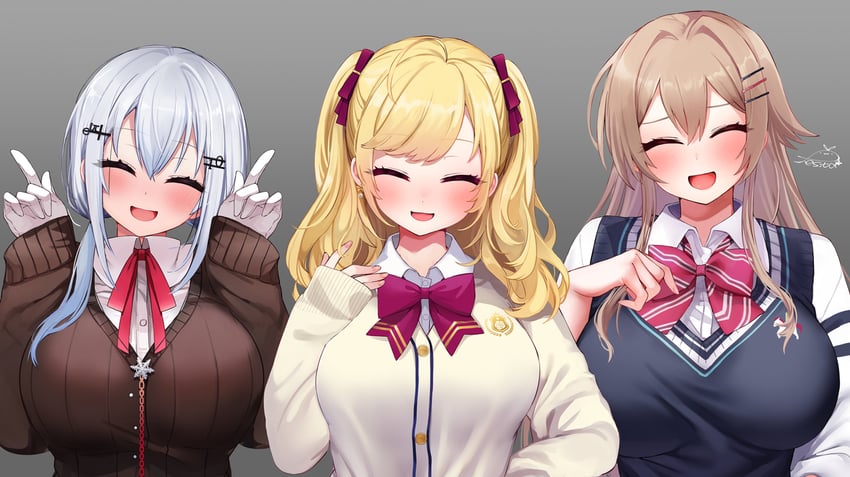 furen e lustario, takamiya rion, and hakase fuyuki (nijisanji) drawn by festa11307070