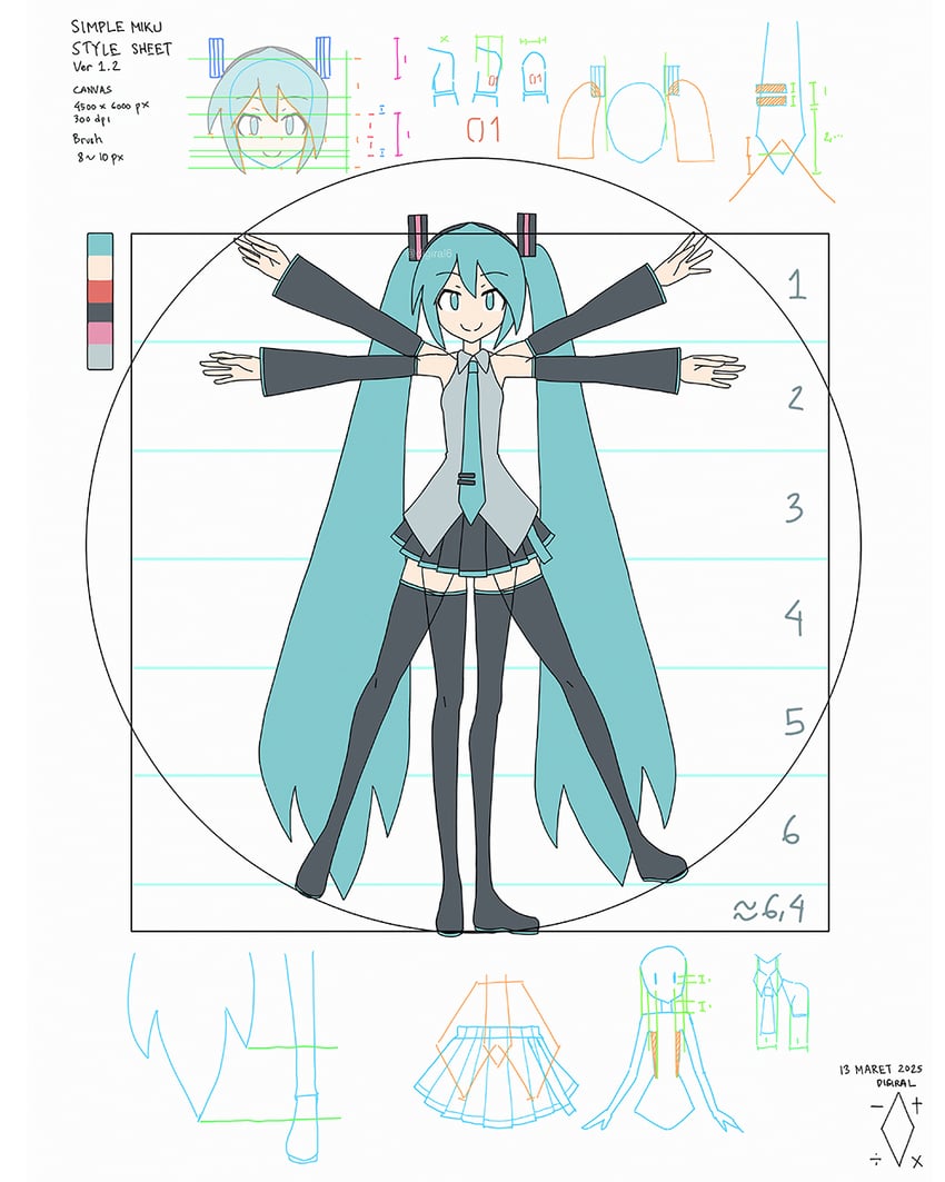 hatsune miku (vocaloid and 1 more) drawn by digiral