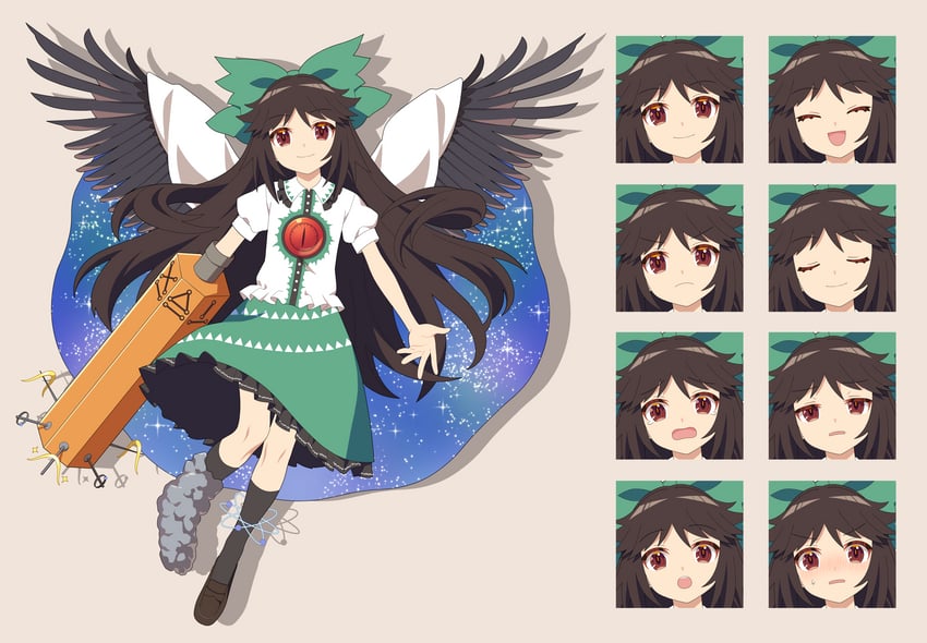 reiuji utsuho (touhou) drawn by 4rion