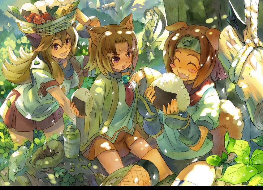 konoha, inuwaka akane, inuwaka nazuna, and tokinomiya kamui (arcana heart)