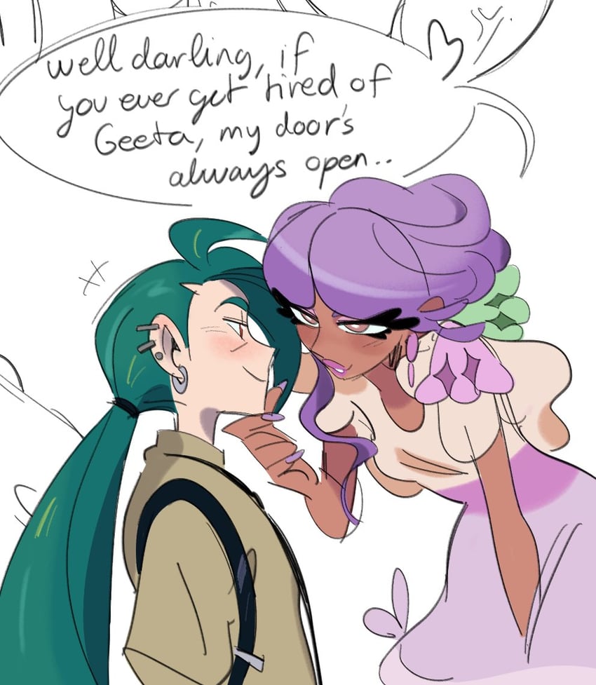 rika and tulip (pokemon and 1 more) drawn by awlba