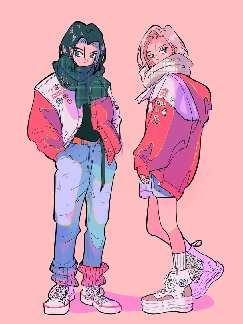 android 18 and android 17 (dragon ball and 1 more) drawn by lumlum_0_1