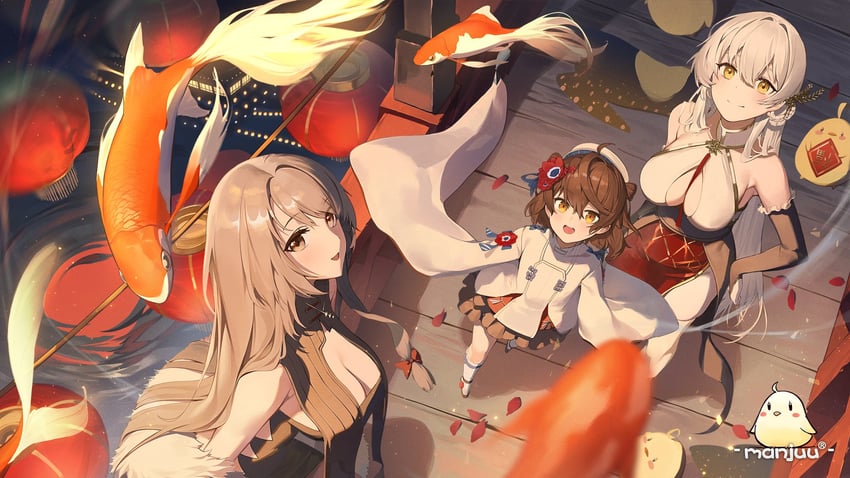 hermione, charybdis, and bristol (azur lane) drawn by sb_lama