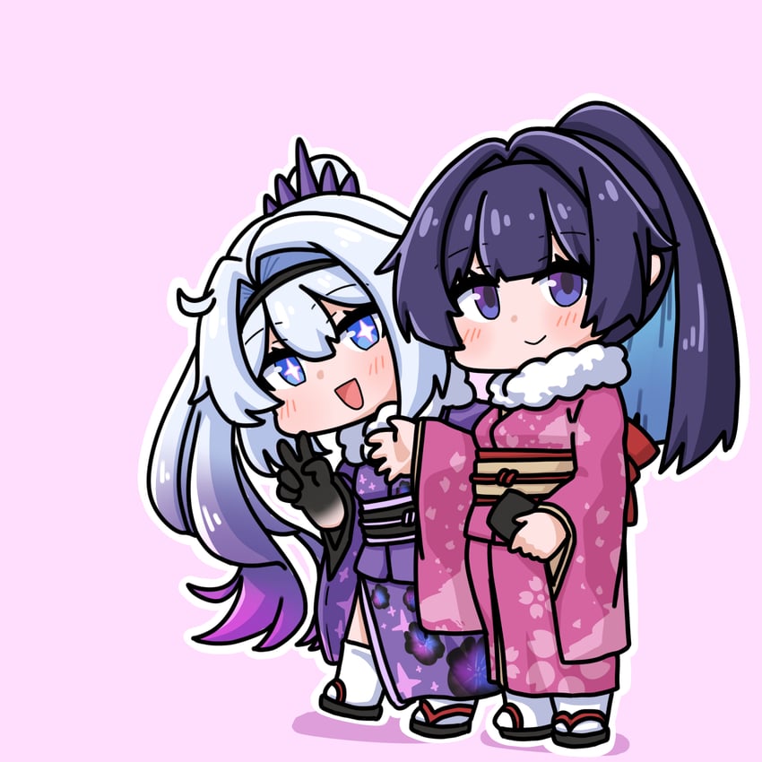 kiana kaslana and raiden mei (honkai and 1 more) drawn by mokkyo_(motkyo)