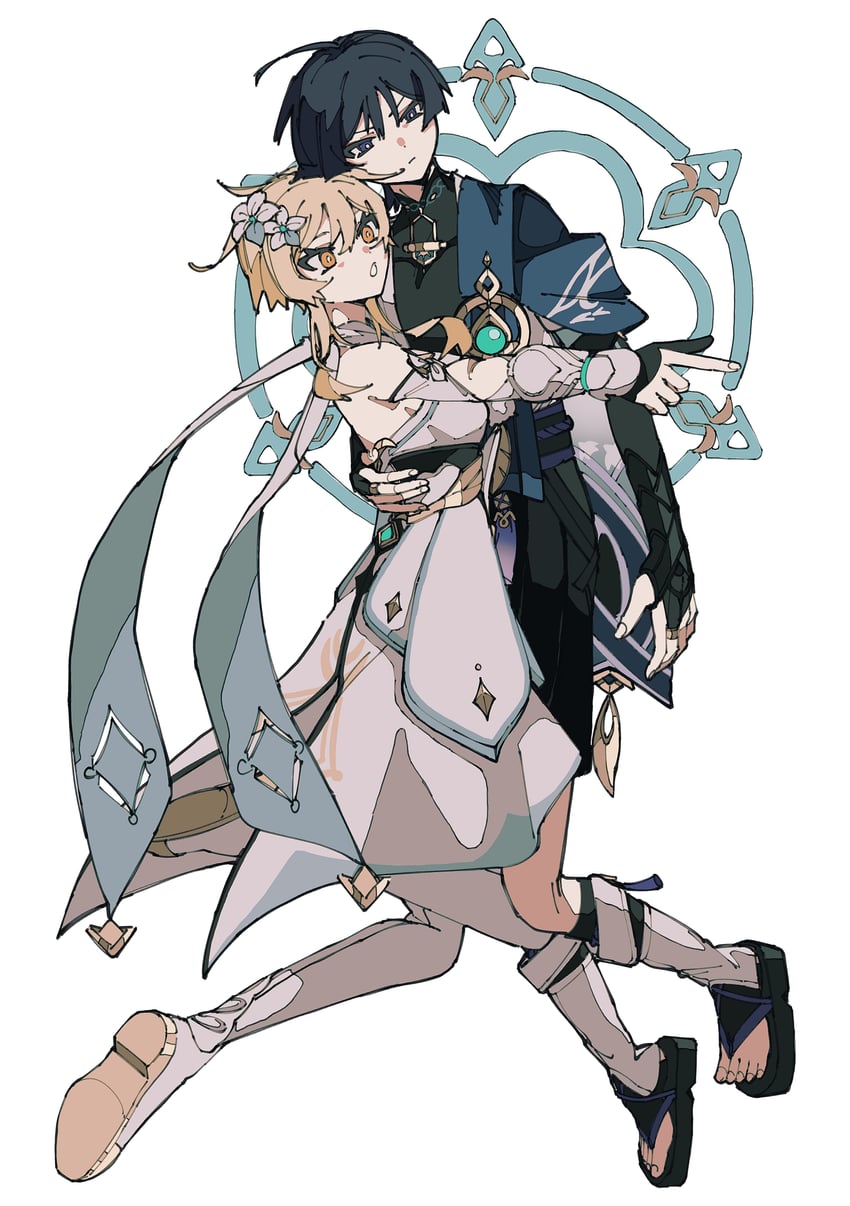 lumine, scaramouche, and wanderer (genshin impact) drawn by user_twpv3344