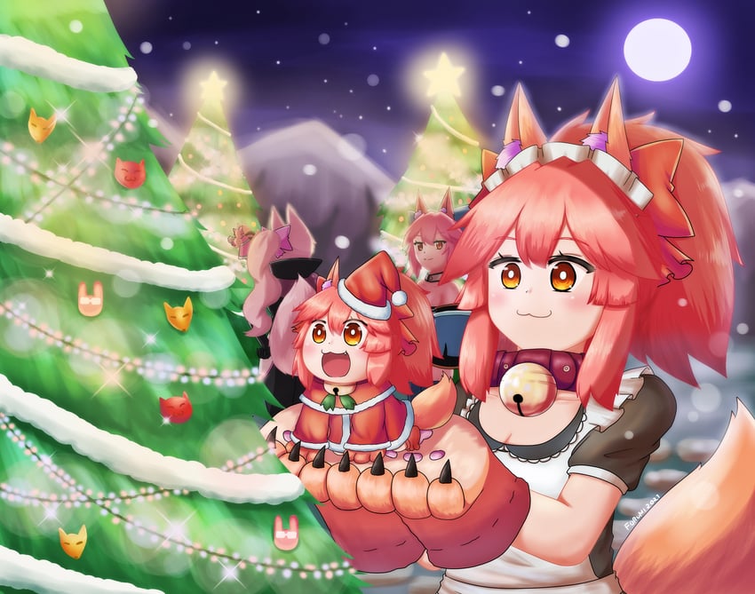 tamamo, tamamo no mae, tamamo cat, and koyanskaya (fate and 2 more) drawn by keita_naruzawa
