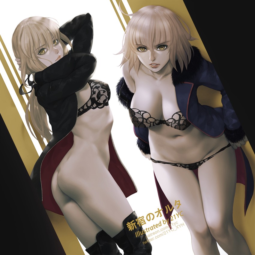 artoria pendragon, jeanne d'arc alter, and saber alter (fate and 1 more) drawn by 21yc_(september_breeze)