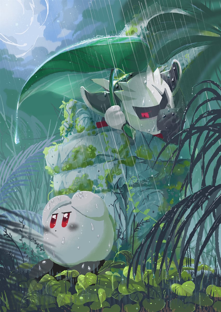 dark meta knight and shadow kirby (kirby and 1 more) drawn by sugienoki