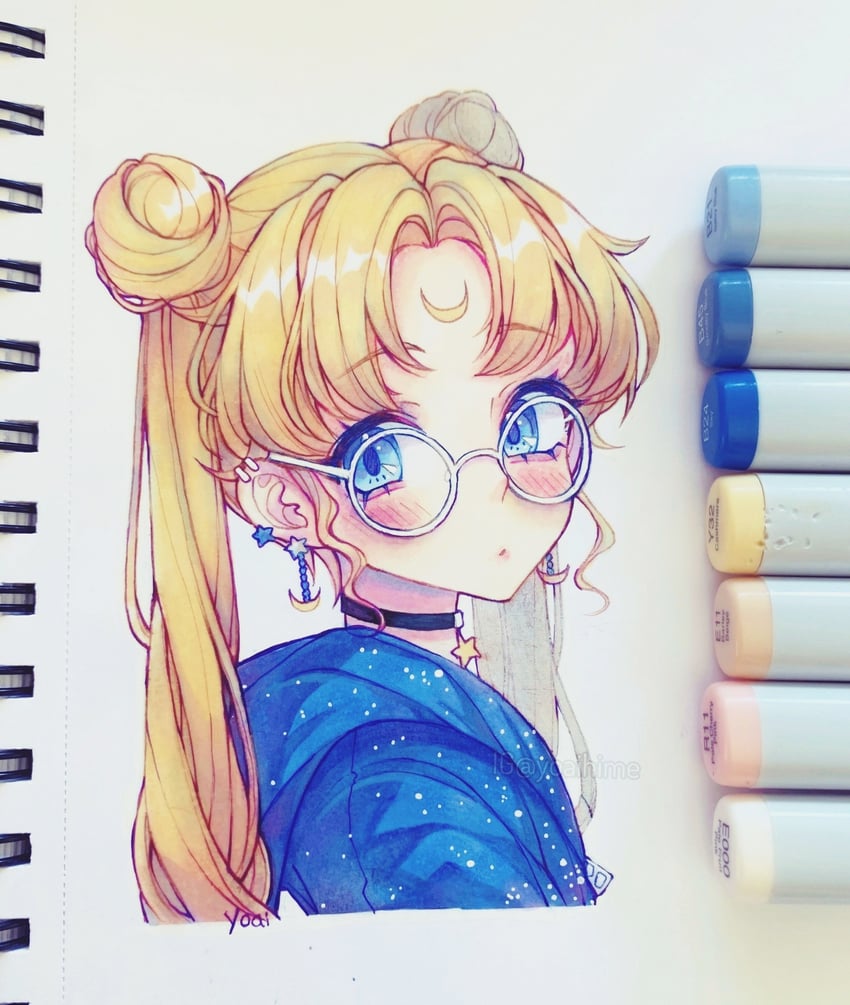 tsukino usagi and sailor moon (bishoujo senshi sailor moon) drawn by anny_(yoai)