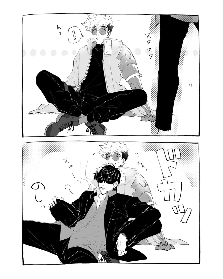 vash the stampede and nicholas d. wolfwood (trigun and 1 more) drawn by momomochiwarabi