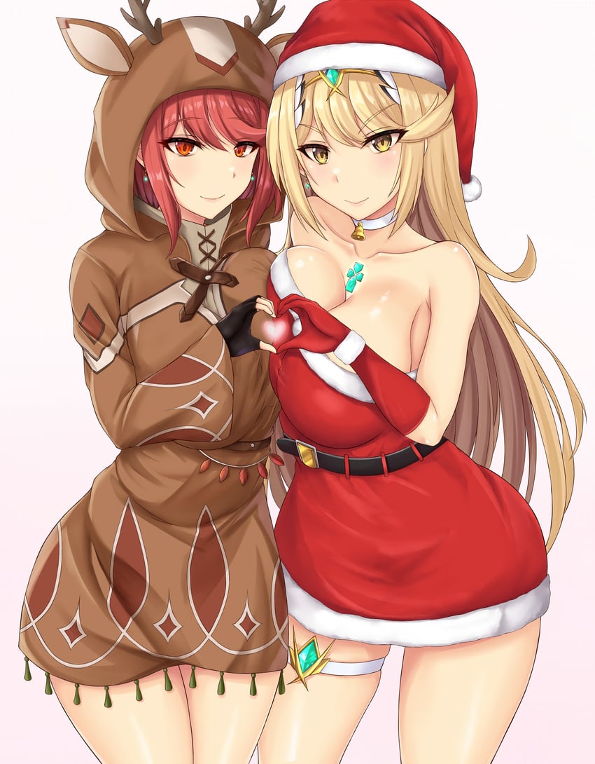 pyra and mythra (xenoblade chronicles and 1 more) drawn by zatma0041