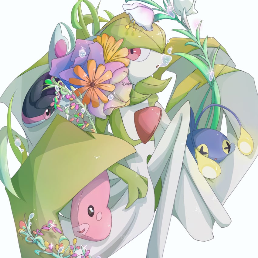 gardevoir, luvdisc, chinchou, and finneon (pokemon) drawn by ktbr_2