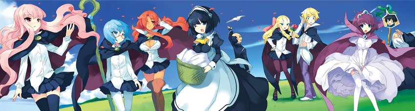 louise francoise le blanc de la valliere, siesta, tabitha, hiraga saito, henrietta de tristain, and 5 more (zero no tsukaima) drawn by usatsuka_eiji