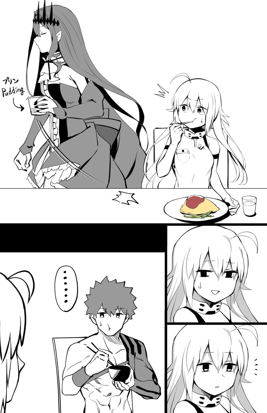 artoria pendragon, emiya shirou, baobhan sith, artoria caster, and senji muramasa (fate and 1 more) drawn by hirunagi