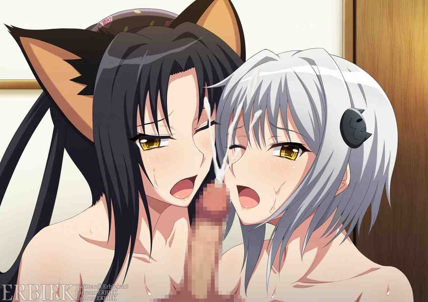 kuroka and toujou koneko (high school dxd) drawn by minaisu