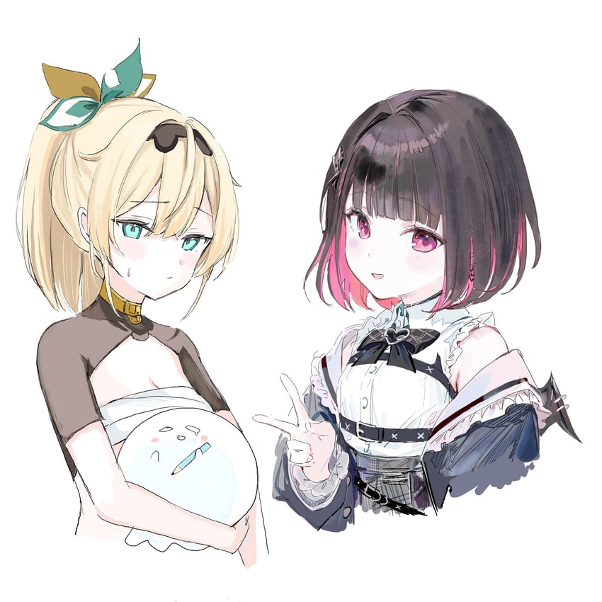 kazama iroha and rikotan (hololive and 1 more) drawn by rikotan and umibouzu_(niito)