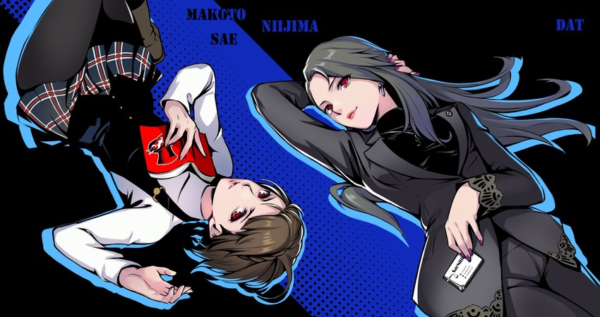 niijima makoto and niijima sae (persona and 1 more) drawn by da-cart