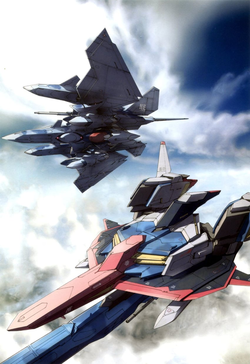 zeta gundam and hambrabi (original and 2 more) drawn by washio_naohiro