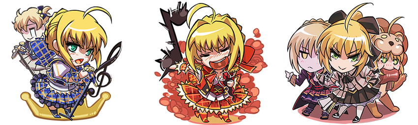 artoria pendragon, saber, nero claudius, saber alter, saber lily, and 2 more (fate and 5 more) drawn by todee