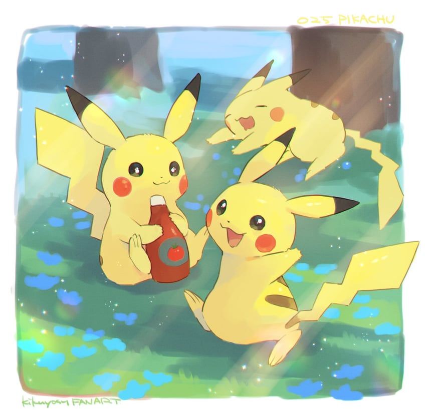 pikachu (pokemon) drawn by kikuyoshi_(tracco)