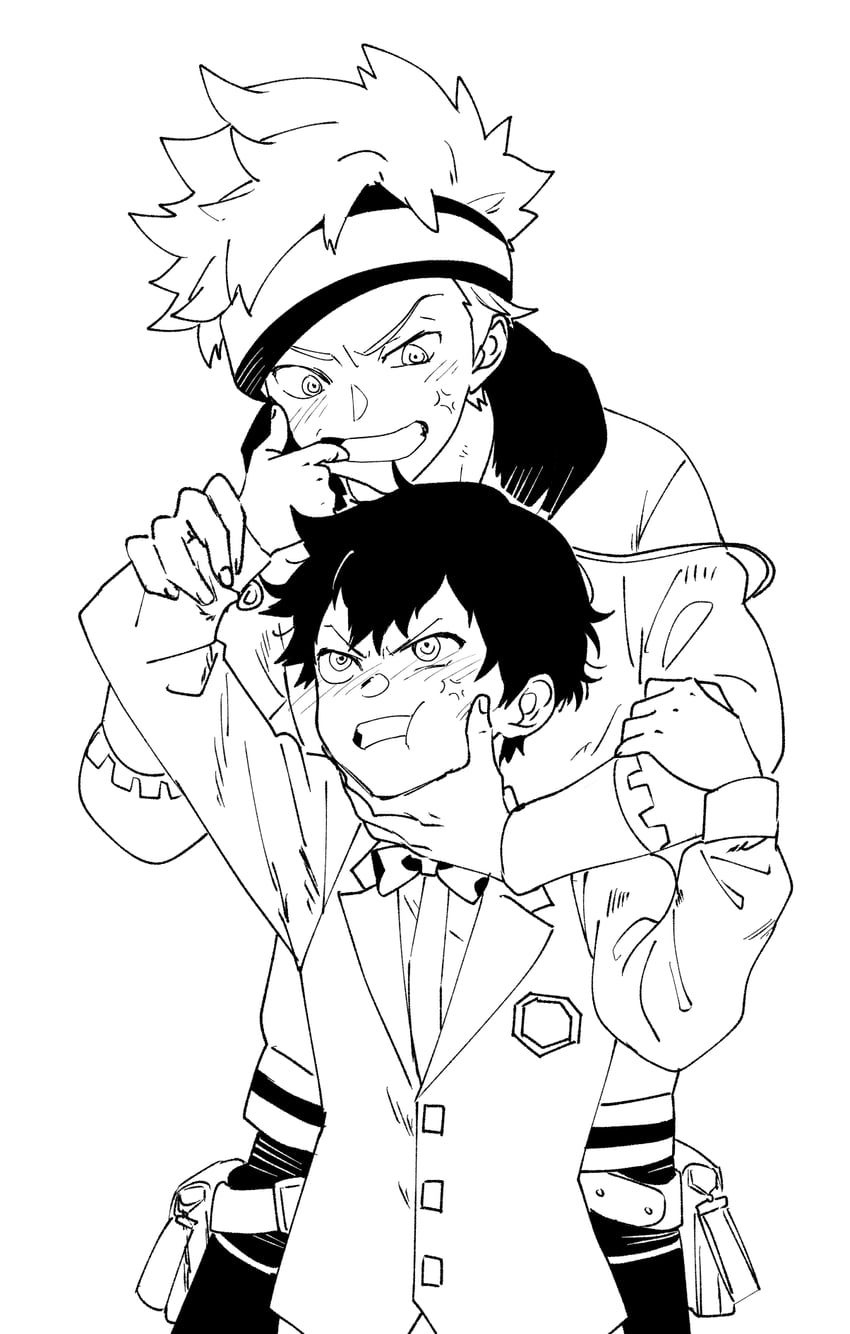 takaoka pollon and souga asuma (anonymous;code) drawn by ikuhashi_muiko