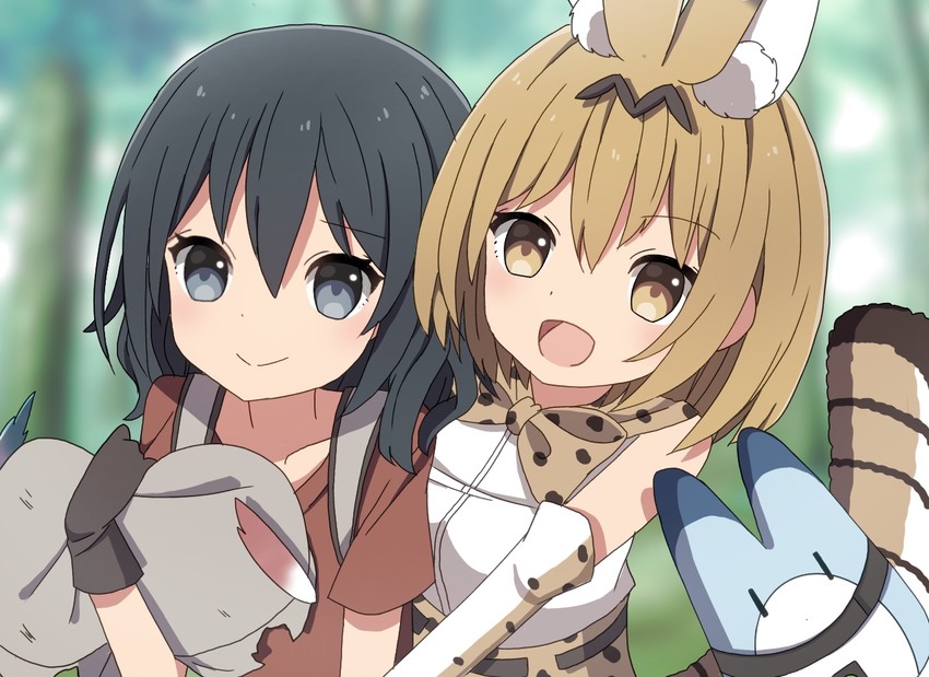 serval, kaban, and lucky beast (kemono friends) drawn by sapphire_(sapphire25252)