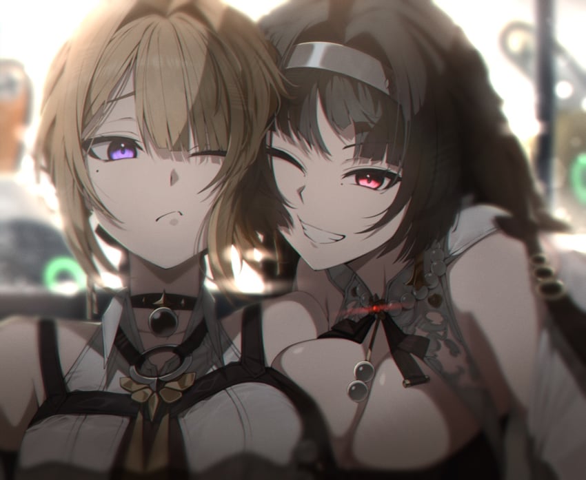 evelyn chevalier and astra yao (zenless zone zero) drawn by hosun