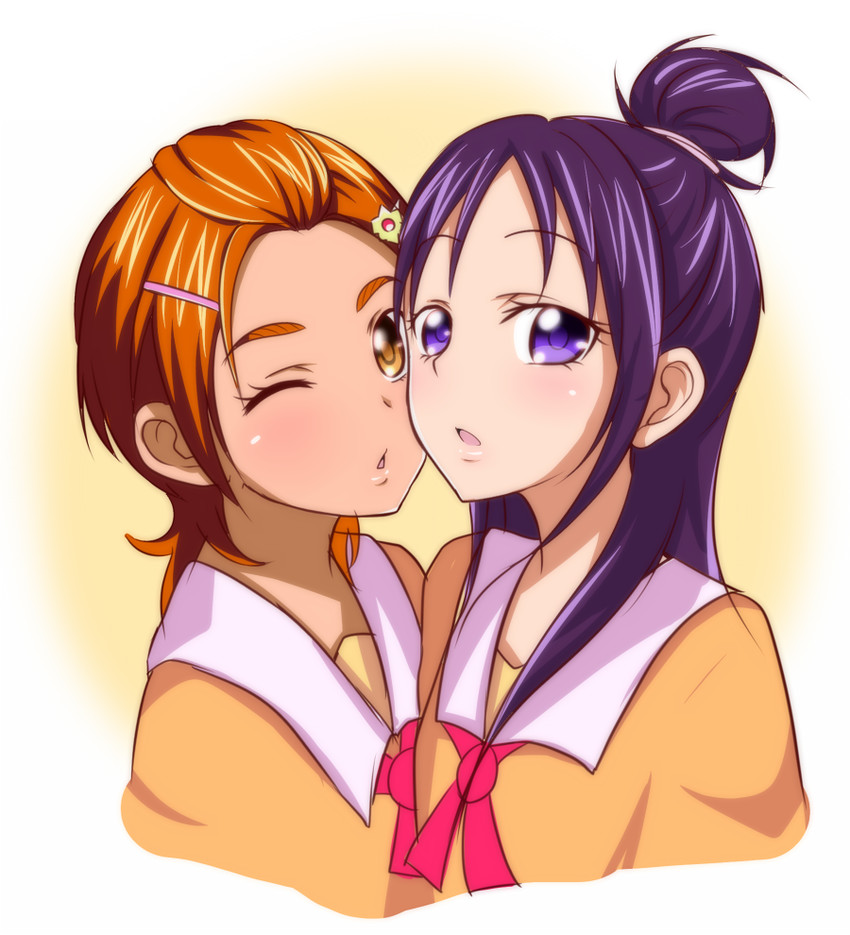 hyuuga saki and mishou mai (precure and 1 more) drawn by jabara_tornado