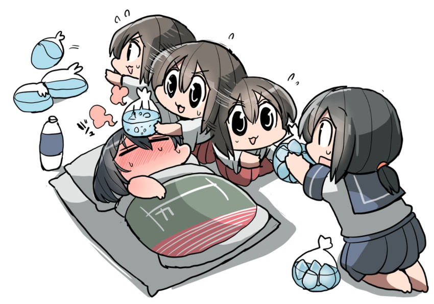 kaga, akagi, and fubuki (kantai collection) drawn by kakuzatou_(koruneriusu)