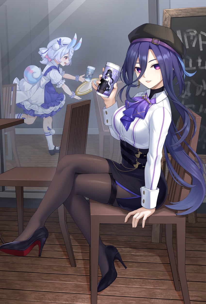 clorinde and sigewinne (genshin impact) drawn by qi_xuan