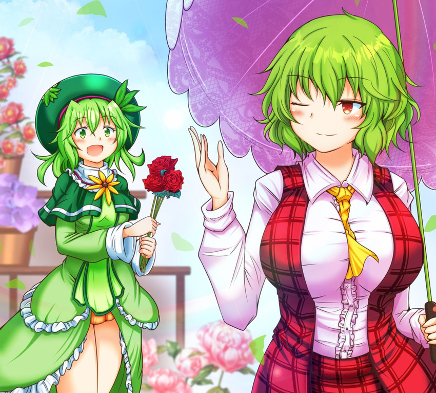 kazami yuuka and seoi ha (touhou and 1 more) drawn by erechan