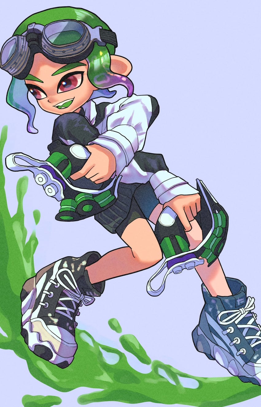 octoling player character and octoling boy (splatoon and 1 more) drawn by nastar_r0