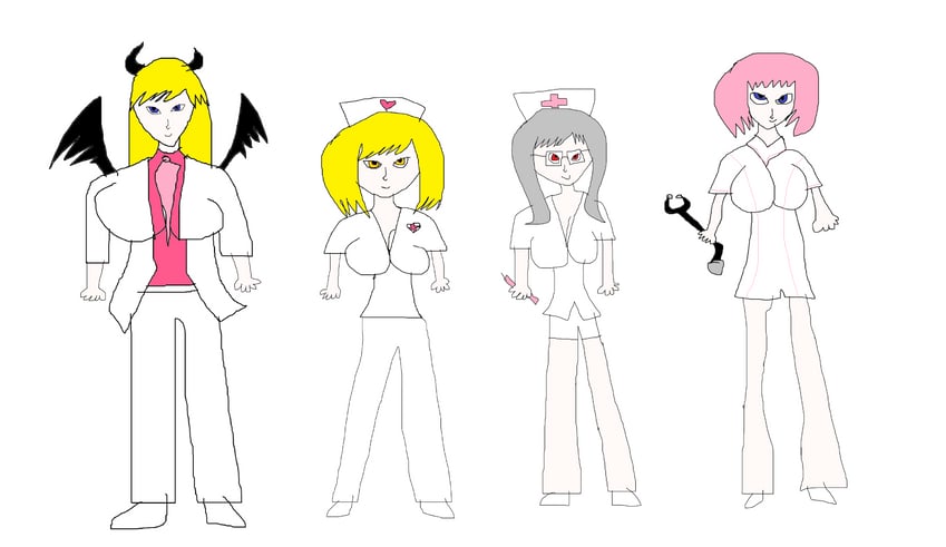 sakamata chloe, takane lui, yuzuki choco, and yozora mel (hololive) drawn by kendo_ren