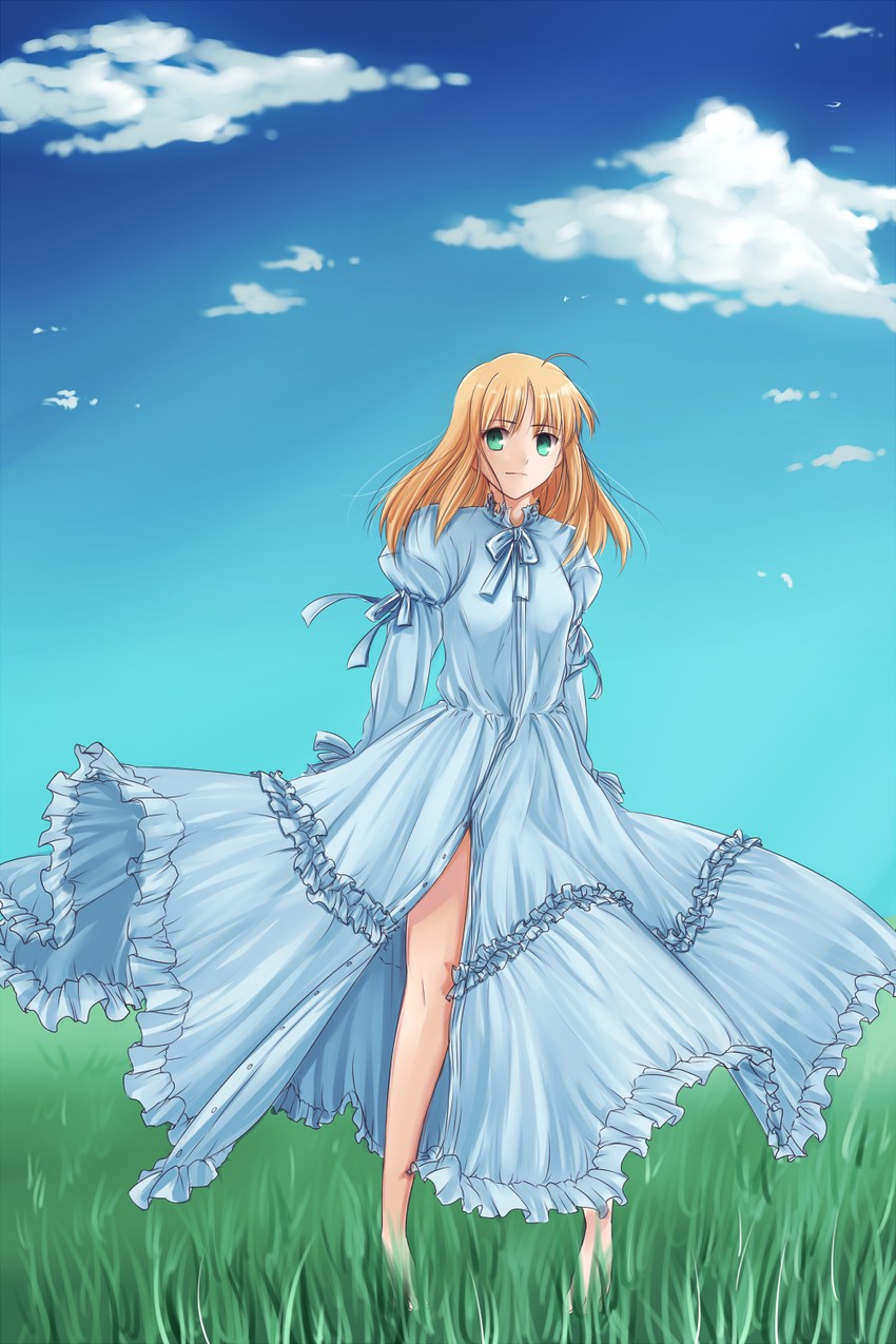 artoria pendragon and saber (fate and 1 more) drawn by tusia
