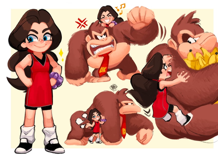 donkey kong and pauline (donkey kong and 1 more) drawn by tinstarbby
